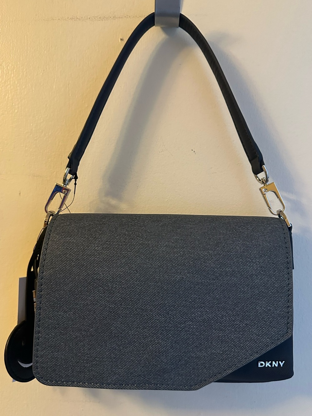 DKNY Navy and Denim Blue Shoulder Bag with DKNY Charm
